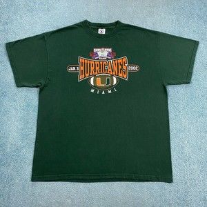 VINTAGE University of Miami Hurricanes 2002 Rose Bowl Shirt XL UM Football AT&T